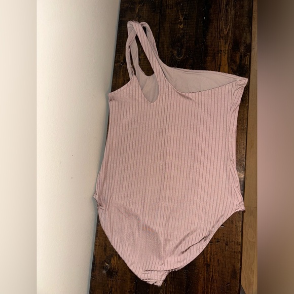 Aerie Ribbed Shine Asymmetrical One Piece Swimsuit XL - Picture 4 of 7